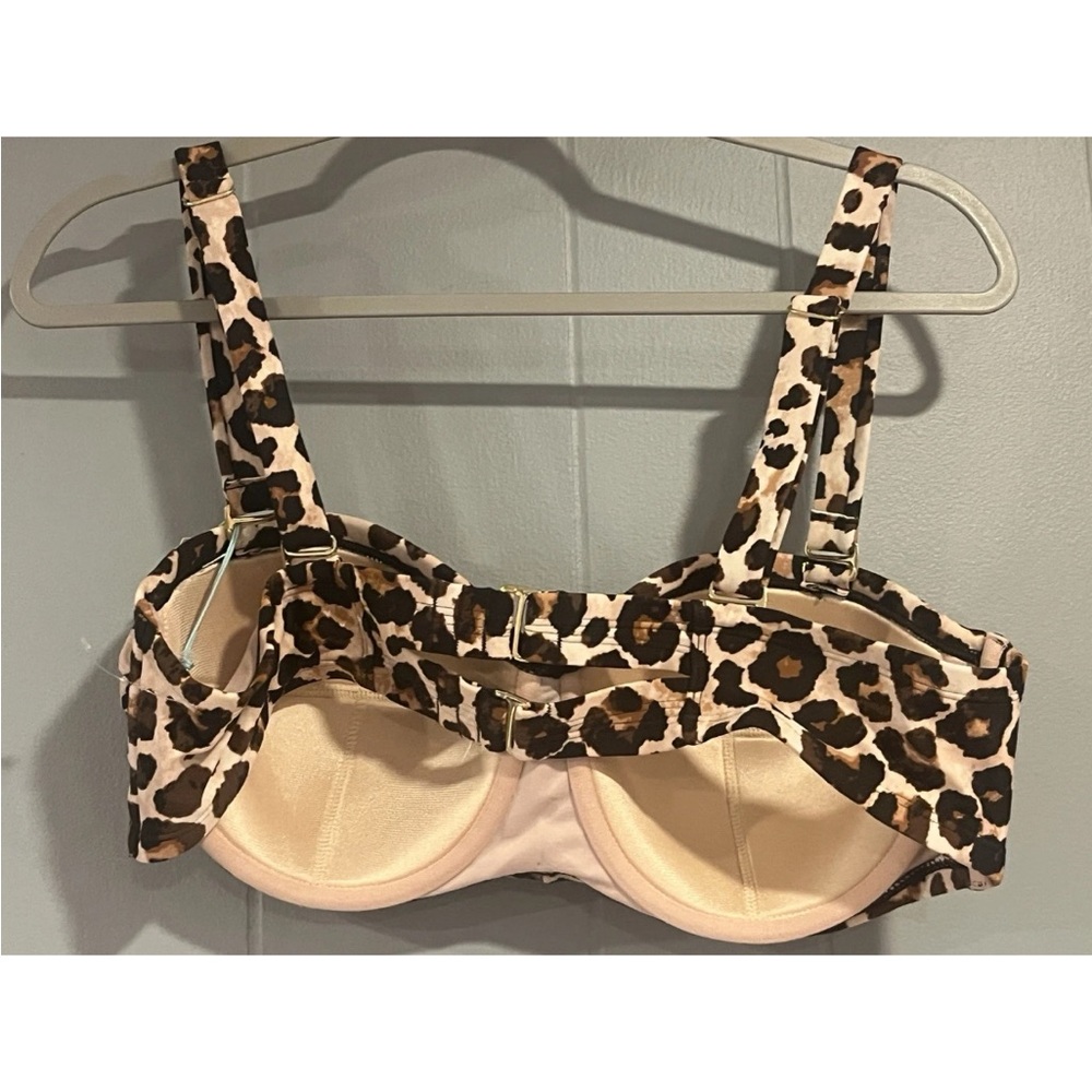 Kona Sol Leopard Print Swim Top - Picture 2 of 6